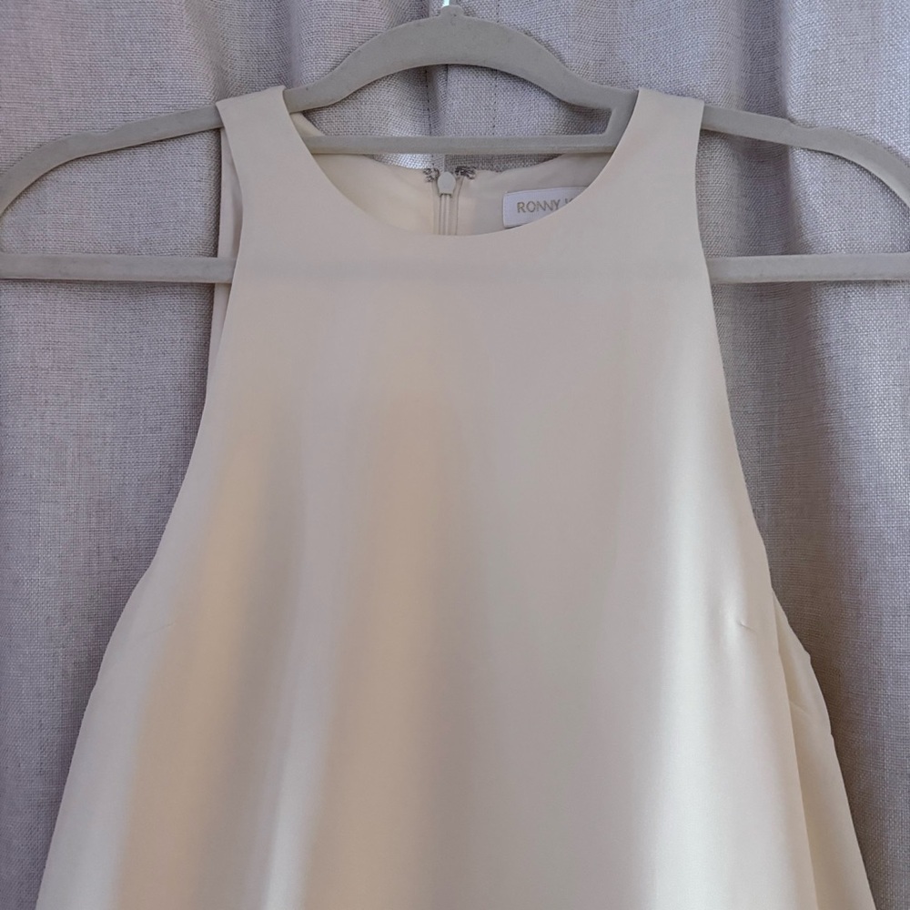 Ronny Kobo Fallen Feathered-Hem Mini Dress – Ivory (XS) - Picture 4 of 12